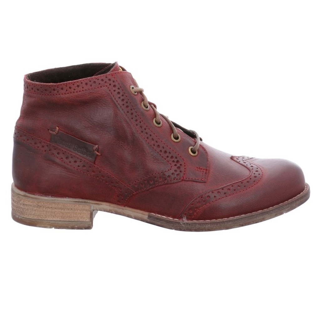 Josef Seibel Sienna 15 Bordo Lace Up Leather Ankle Boots